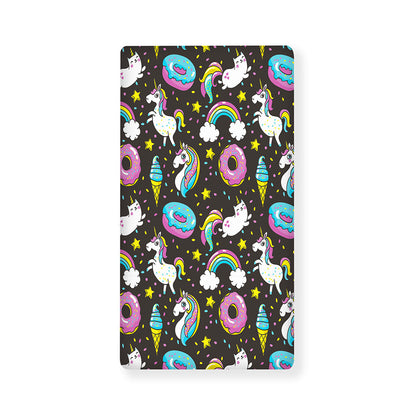 Girly Unicorn Donut Pattern Print Baby Crib Sheet