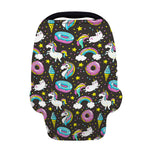 Girly Unicorn Donut Pattern Print Baby Seat Cover