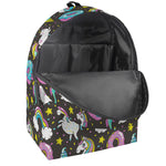 Girly Unicorn Donut Pattern Print Backpack