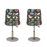 Girly Unicorn Donut Pattern Print Bar Stool Covers