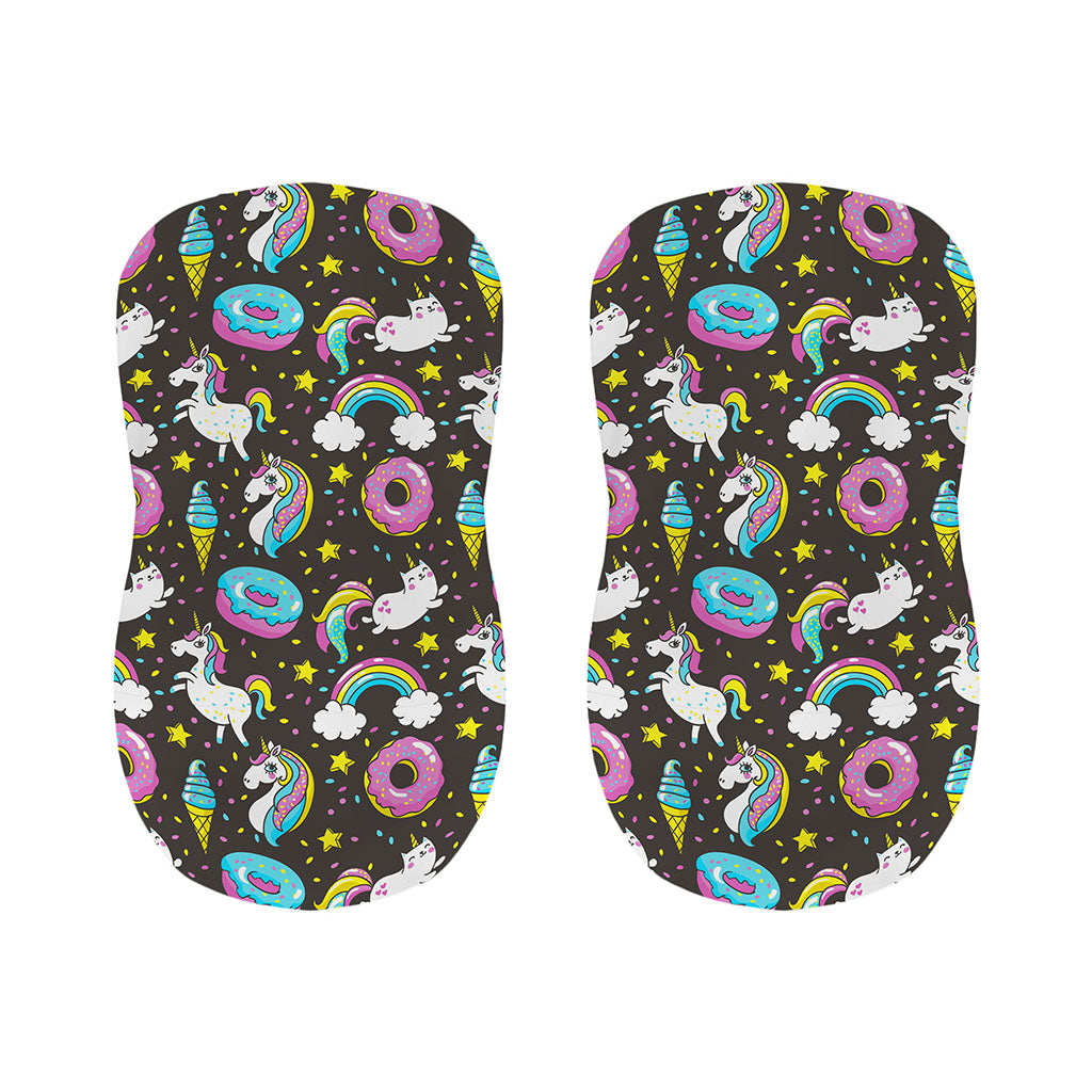 Girly Unicorn Donut Pattern Print Bar Stool Covers