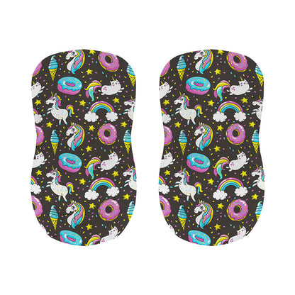 Girly Unicorn Donut Pattern Print Bar Stool Covers