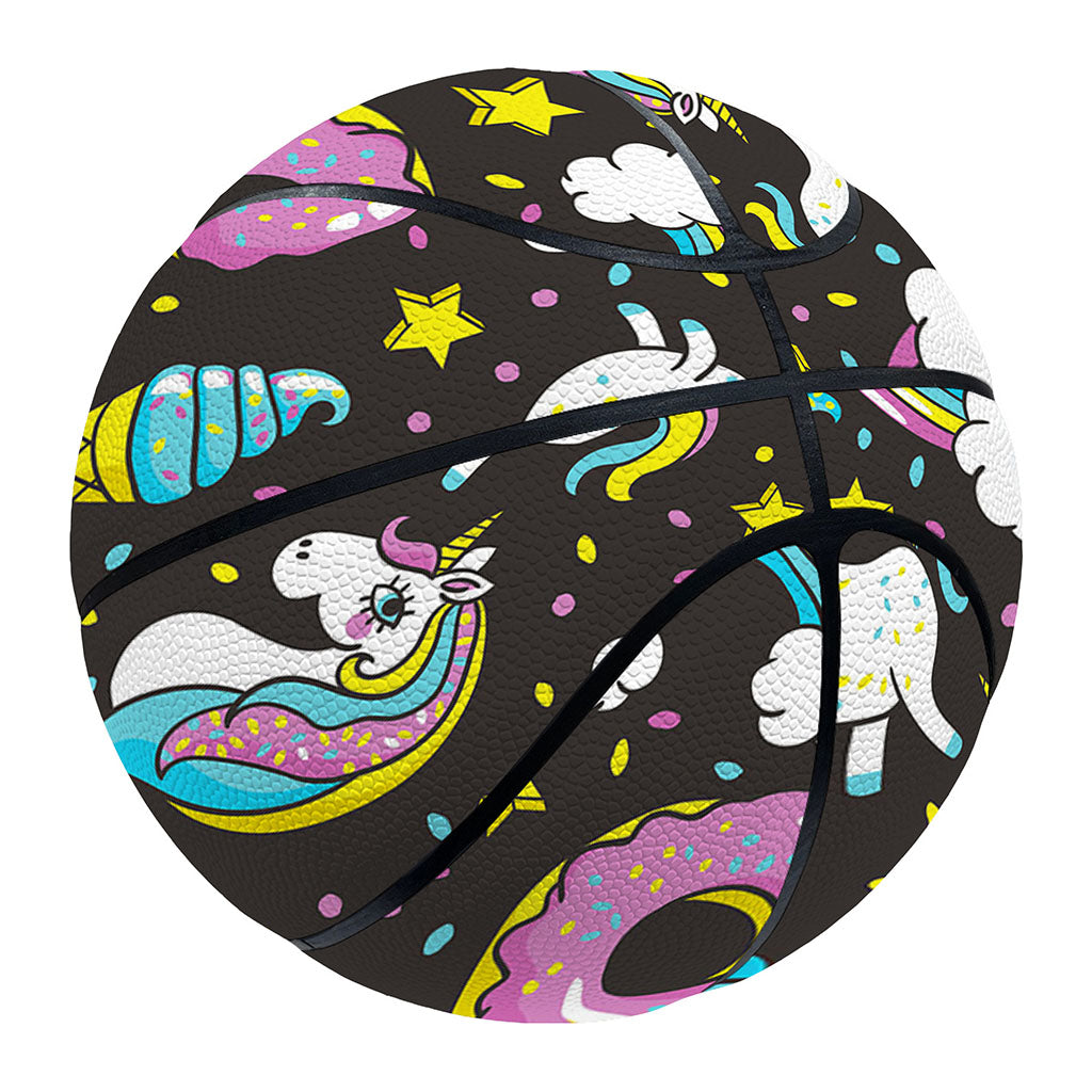 Girly Unicorn Donut Pattern Print Basketball