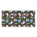 Girly Unicorn Donut Pattern Print Beach Towel