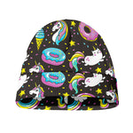Girly Unicorn Donut Pattern Print Beanie