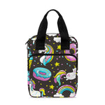 Girly Unicorn Donut Pattern Print Bible Tote Bag