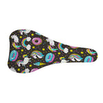 Girly Unicorn Donut Pattern Print Bicycle Seat Cover