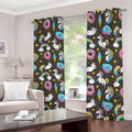 Girly Unicorn Donut Pattern Print Dimout Grommet Curtains