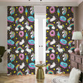 Girly Unicorn Donut Pattern Print Dimout Pencil Pleat Curtains