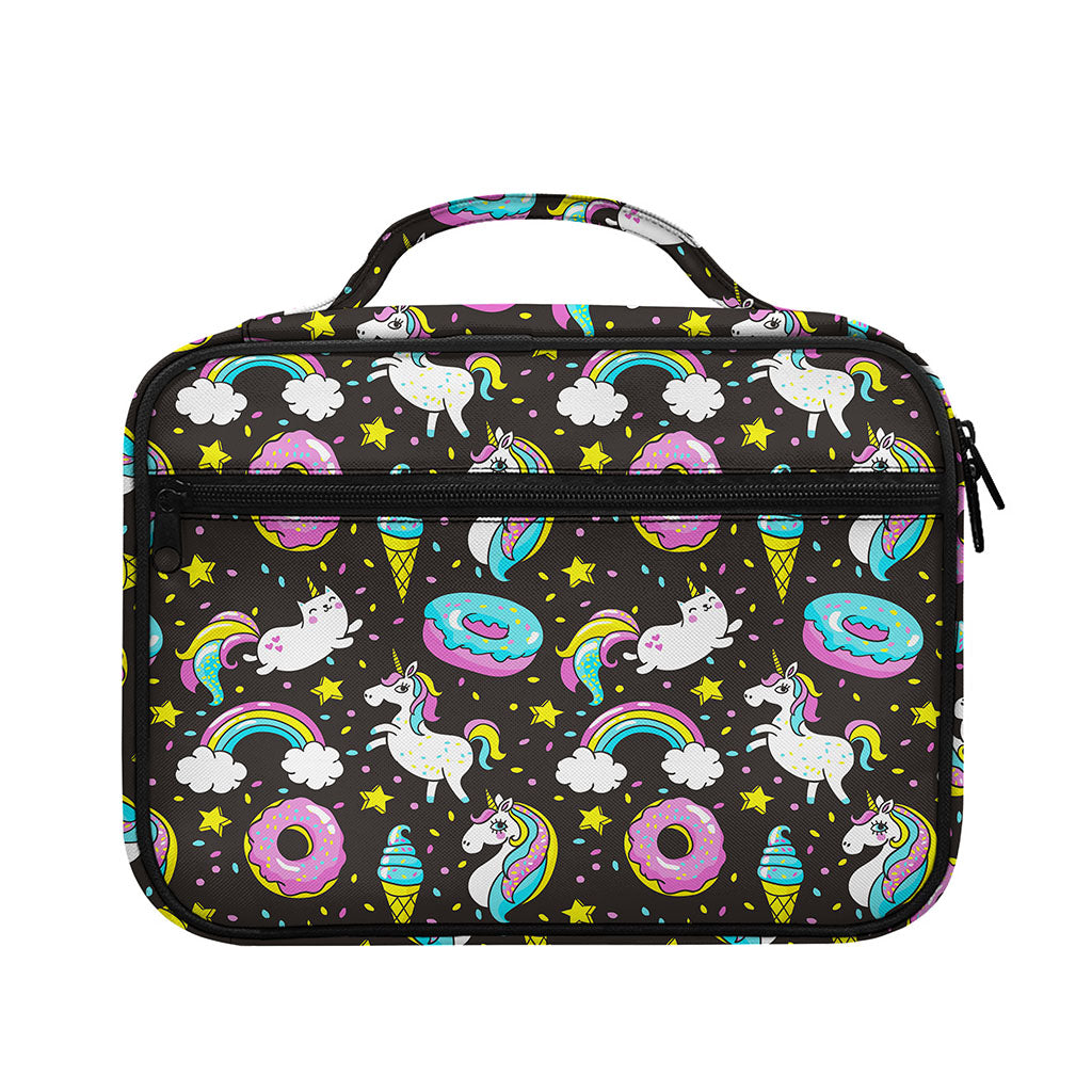 Girly Unicorn Donut Pattern Print Briefcase Bible Bag