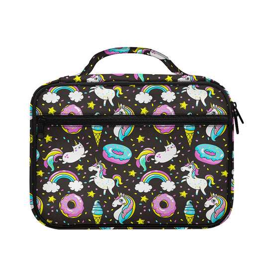 Girly Unicorn Donut Pattern Print Briefcase Bible Bag