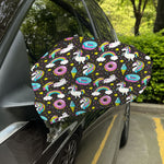 Girly Unicorn Donut Pattern Print Car Side Mirror Covers