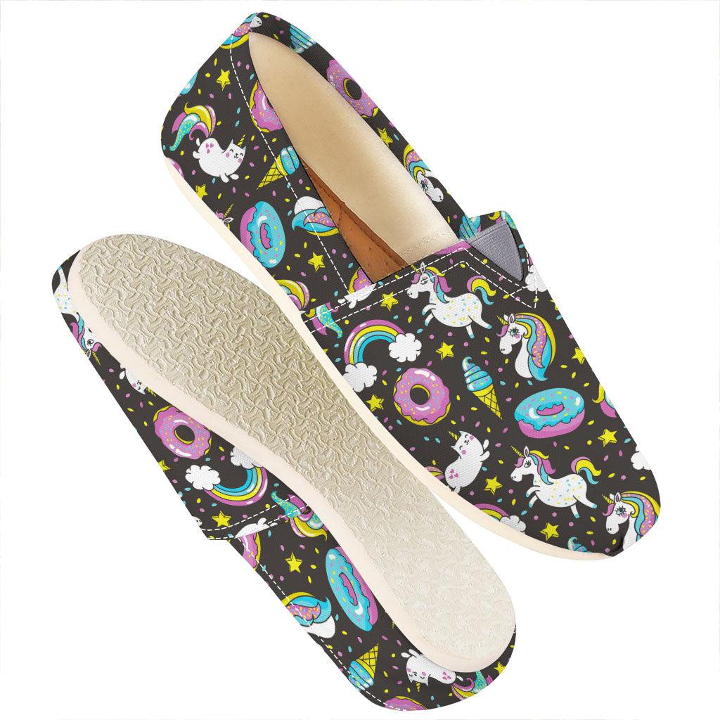 Girly Unicorn Donut Pattern Print Casual Shoes