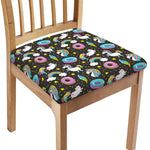 Girly Unicorn Donut Pattern Print Chair Cushion Cover