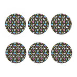 Girly Unicorn Donut Pattern Print Coaster Set
