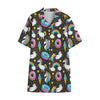 Girly Unicorn Donut Pattern Print Cotton Hawaiian Shirt