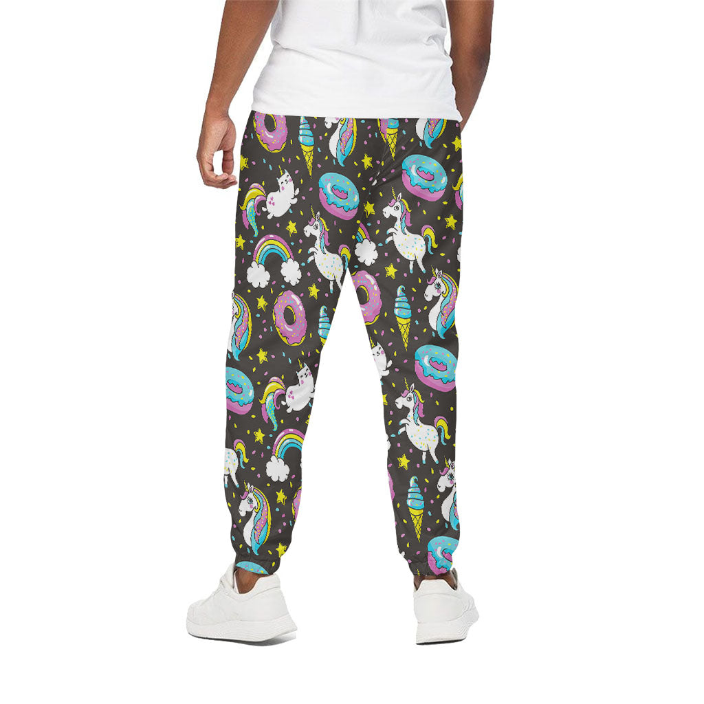 Girly Unicorn Donut Pattern Print Cotton Pants