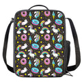 Girly Unicorn Donut Pattern Print Crossbody Lunch Bag