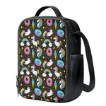 Girly Unicorn Donut Pattern Print Crossbody Lunch Bag