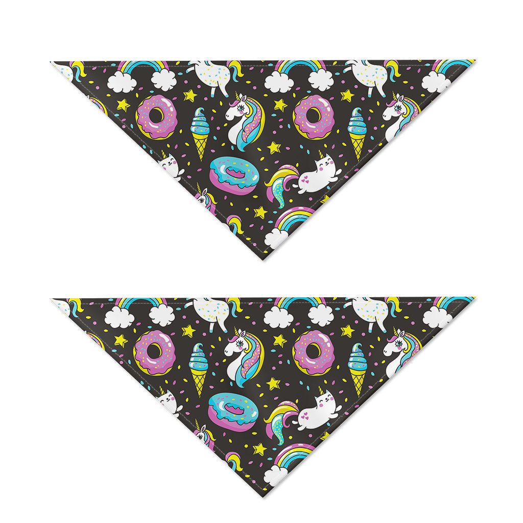 Girly Unicorn Donut Pattern Print Dog Bandana