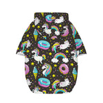 Girly Unicorn Donut Pattern Print Dog Zip Up Hoodie