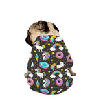 Girly Unicorn Donut Pattern Print Dog Zip Up Jacket