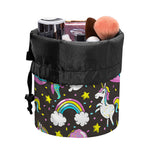 Girly Unicorn Donut Pattern Print Drawstring Makeup Bag
