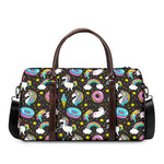 Girly Unicorn Donut Pattern Print Duffle Bag