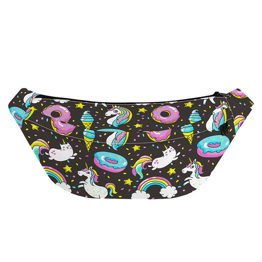 Girly Unicorn Donut Pattern Print Fanny Pack