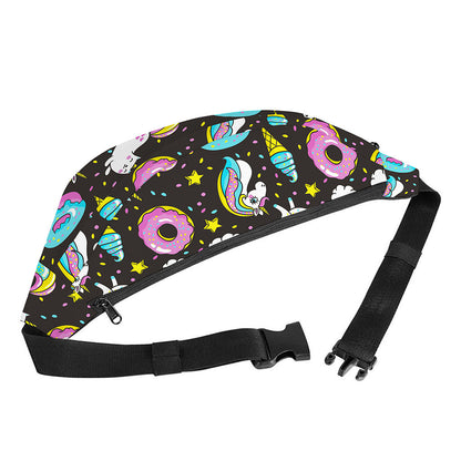 Girly Unicorn Donut Pattern Print Fanny Pack