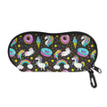 Girly Unicorn Donut Pattern Print Glasses Case