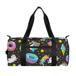 Girly Unicorn Donut Pattern Print Gym Bag