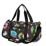 Girly Unicorn Donut Pattern Print Gym Bag