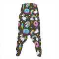 Girly Unicorn Donut Pattern Print Hammer Pants