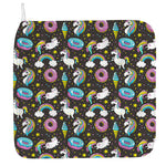 Girly Unicorn Donut Pattern Print Hand Towel