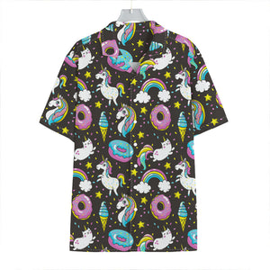 Girly Unicorn Donut Pattern Print Hawaiian Shirt