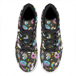 Girly Unicorn Donut Pattern Print High Top Leather Sneakers