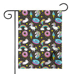 Girly Unicorn Donut Pattern Print House Flag