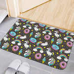 Girly Unicorn Donut Pattern Print Indoor Door Mat