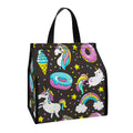 Girly Unicorn Donut Pattern Print Insulated Lunch Tote