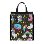 Girly Unicorn Donut Pattern Print Insulated Lunch Tote