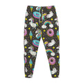 Girly Unicorn Donut Pattern Print Jogger Pants