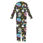 Girly Unicorn Donut Pattern Print Jumpsuit