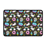 Girly Unicorn Donut Pattern Print Kitchen Mat