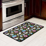 Girly Unicorn Donut Pattern Print Kitchen Mat