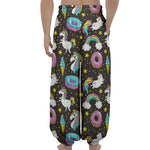 Girly Unicorn Donut Pattern Print Lantern Pants