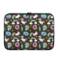 Girly Unicorn Donut Pattern Print Laptop Sleeve