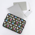 Girly Unicorn Donut Pattern Print Laptop Sleeve