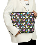 Girly Unicorn Donut Pattern Print Laptop Sleeve
