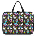 Girly Unicorn Donut Pattern Print Laptop Sleeve With Handle
